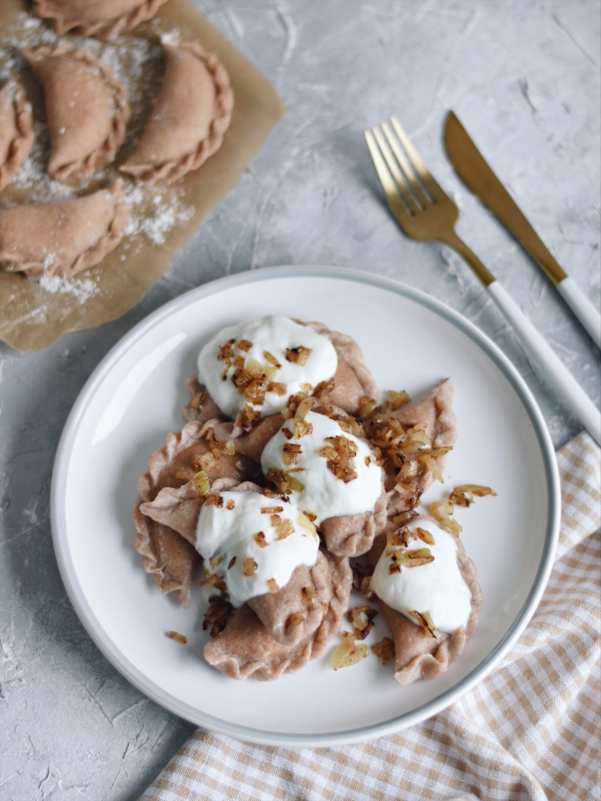 Orkiszowe fit pierogi ruskie